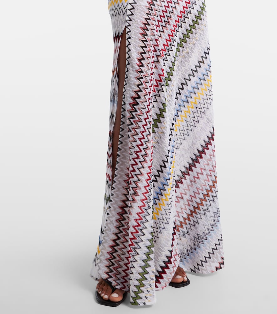 Zigzag knitted maxi dress