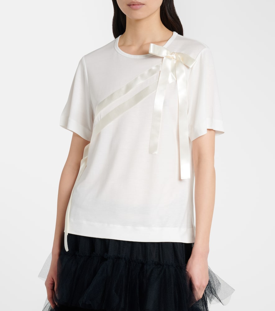 Bow-detail jersey T-shirt