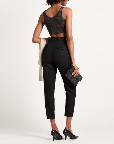 Woman Top Black Size S Viscose, Metallic Polyester