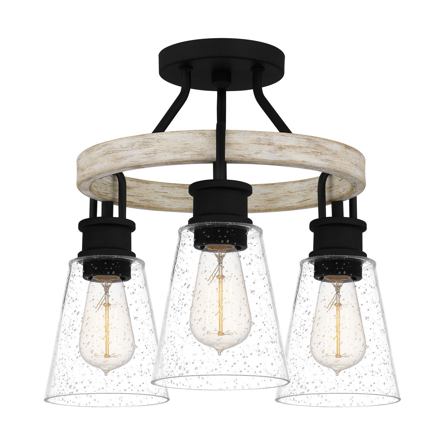 Kingsbridge 3-Light Semi-Flush Mount in Earth Black