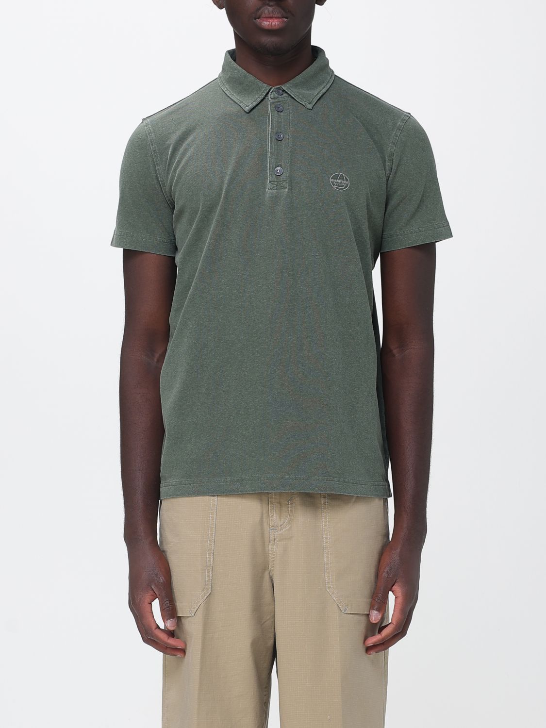 Polo Shirt Men color Olive
