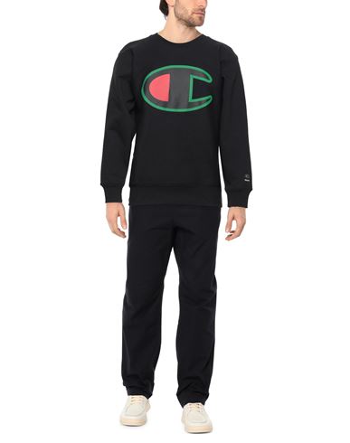 Man Sweatshirt Black Size S Cotton, Polyester