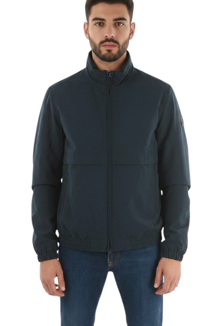 Blue Mock Collar Jacket