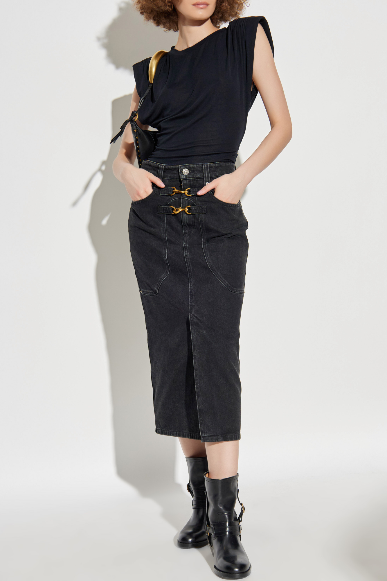 Denim Skirt `Pavina`, Women's, Black