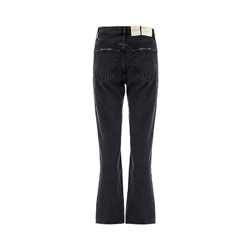 90's Pinch Waist High Rise Straight Leg Jeans in Black Tea