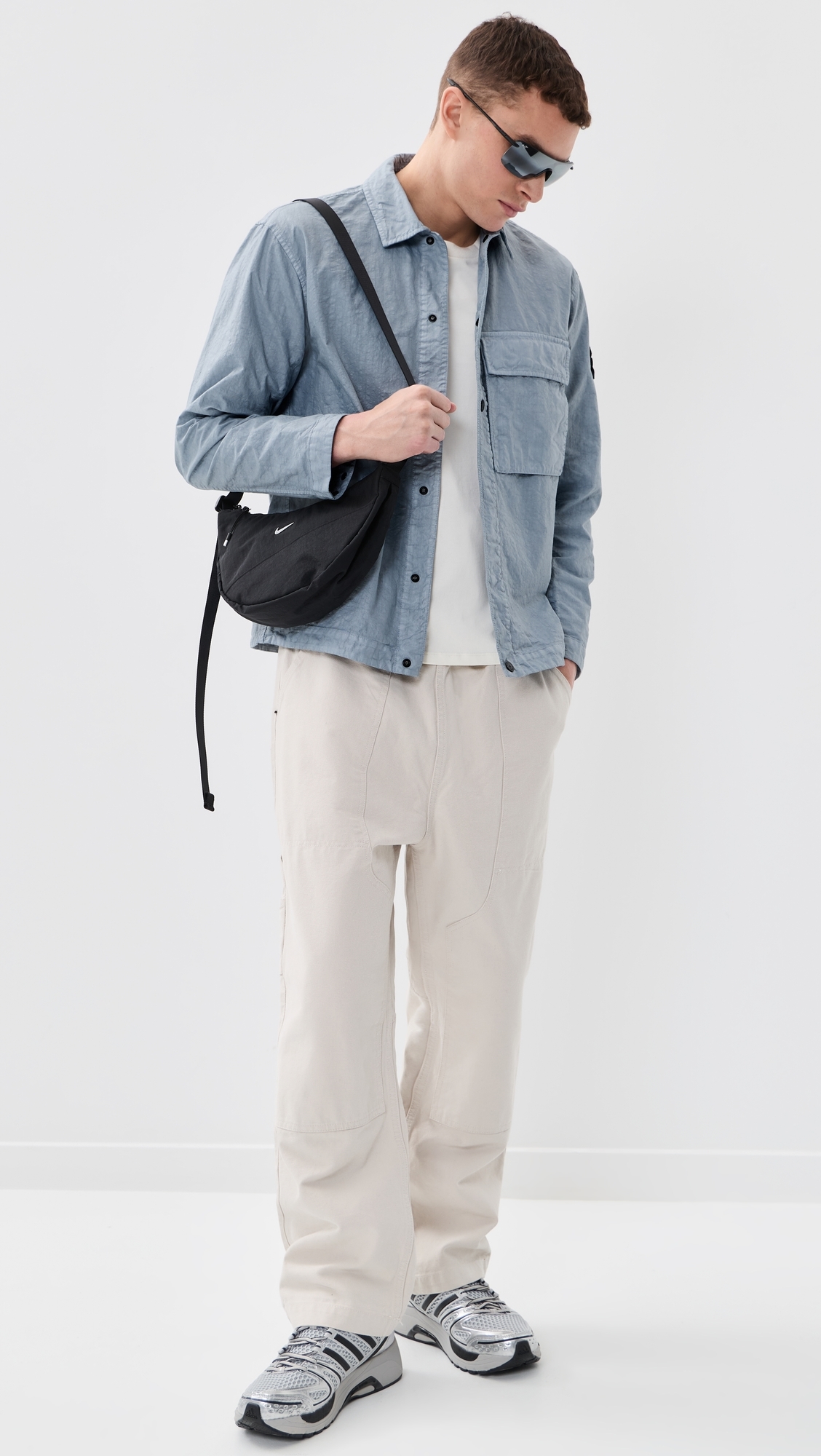 Nylon Garment Dyed Overshirt Dark Blue