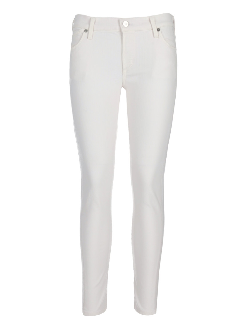 White Skinny Mid Rise Jeans
