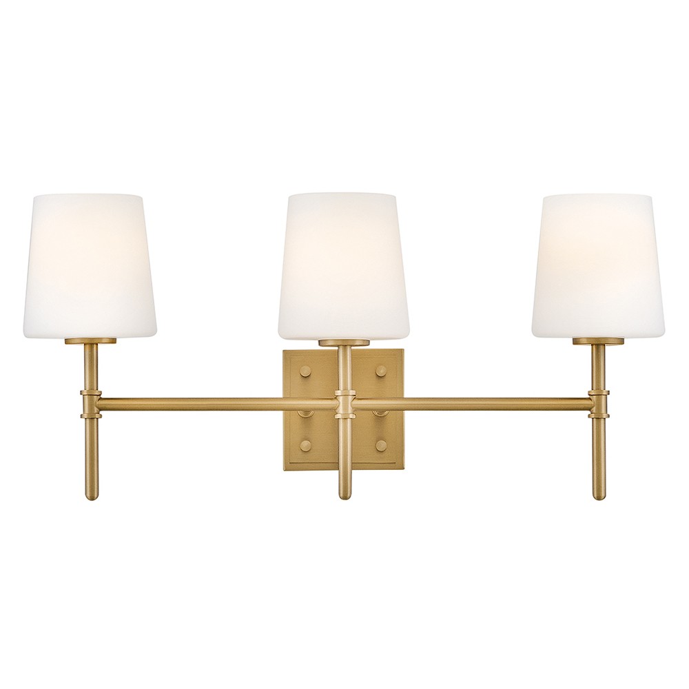 Lacquered Brass LED Bathroom Vanity Light from the Saunders Collection