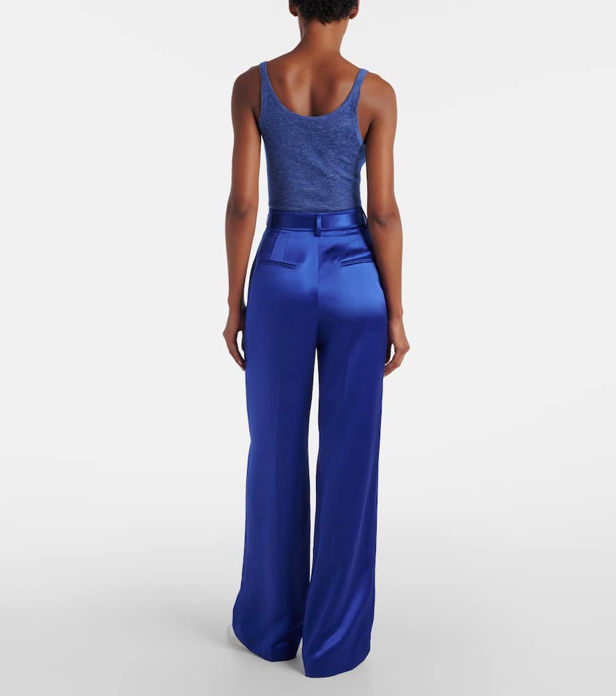 Norman silk tweed wide-leg pants