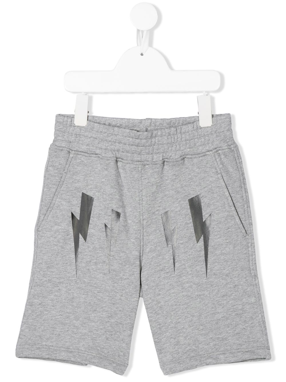 Lightning bolt logo track shorts - White