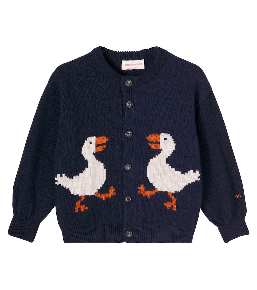 La Oca ribbed-knit wool-blend cardigan
