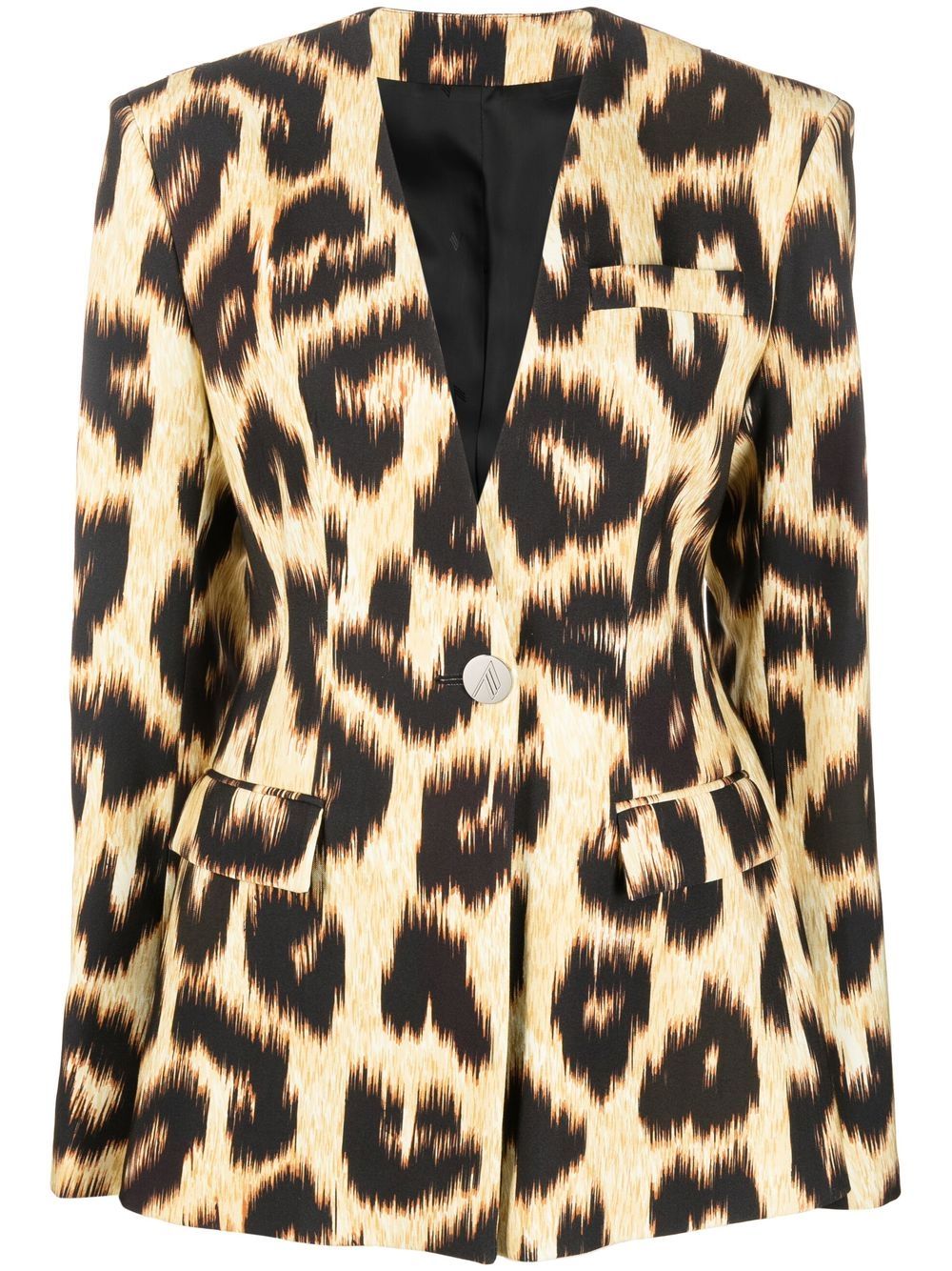 Louise leopard-print blazer - Black