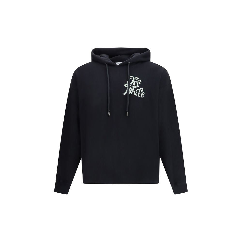 Logo-Print Cotton Hoodie — Black