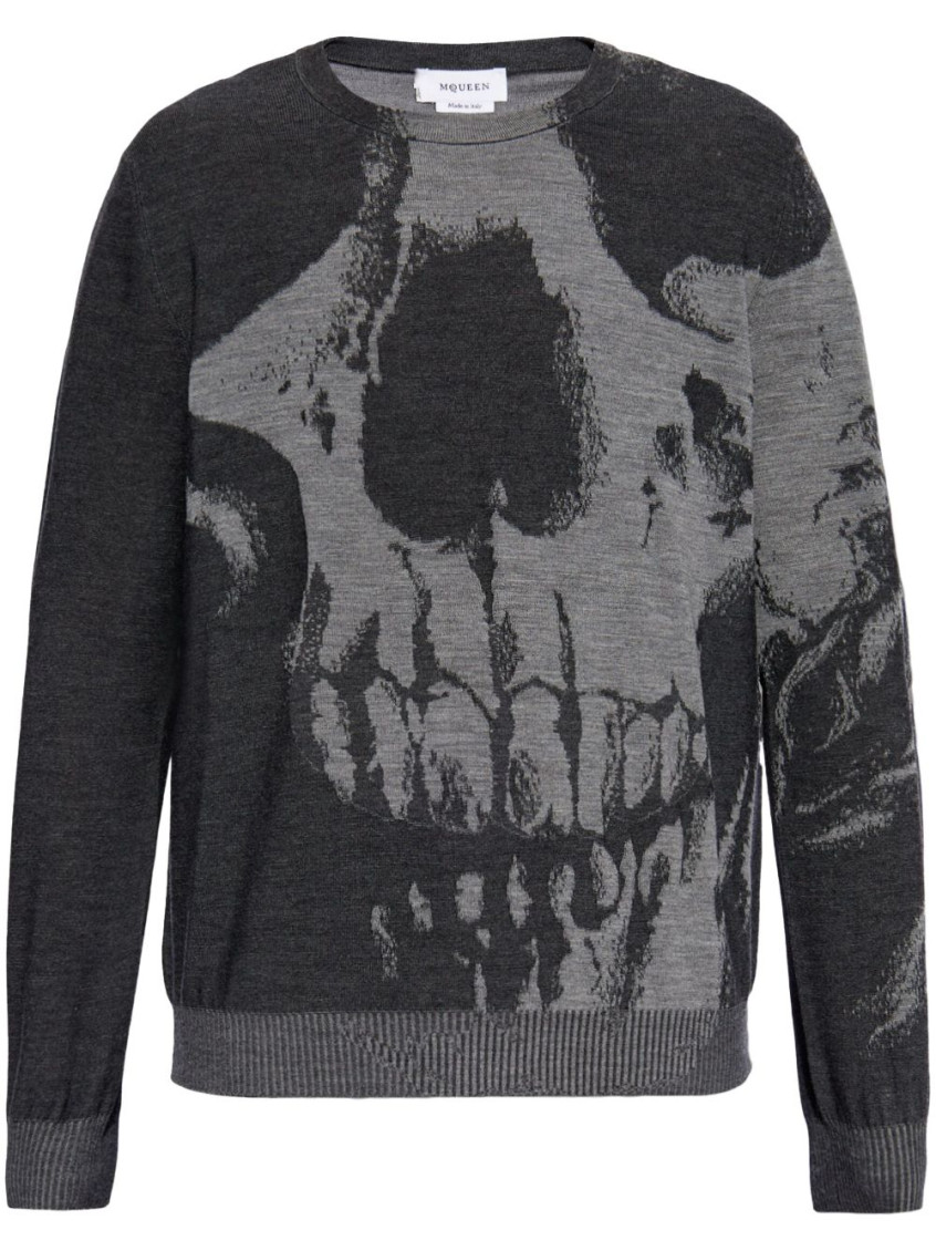 Dark Grey Skull Sweater