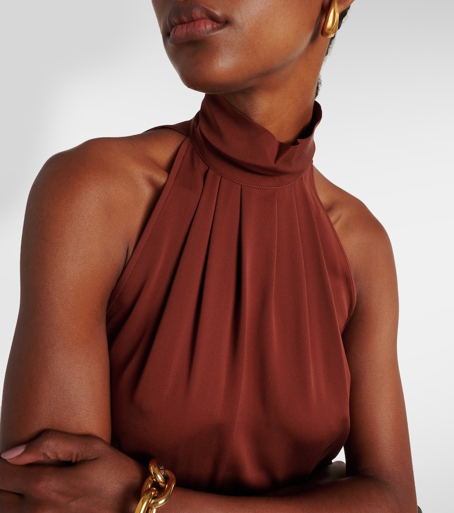 Memore halterneck silk top