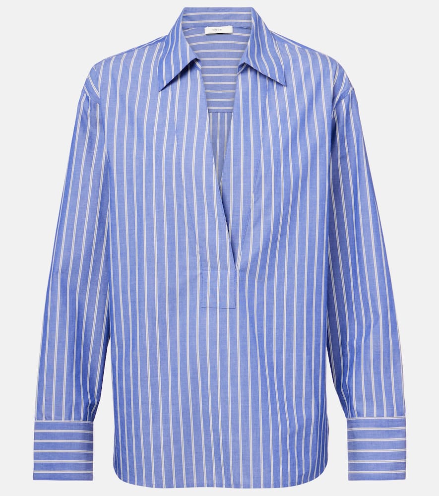 Striped cotton polo shirt