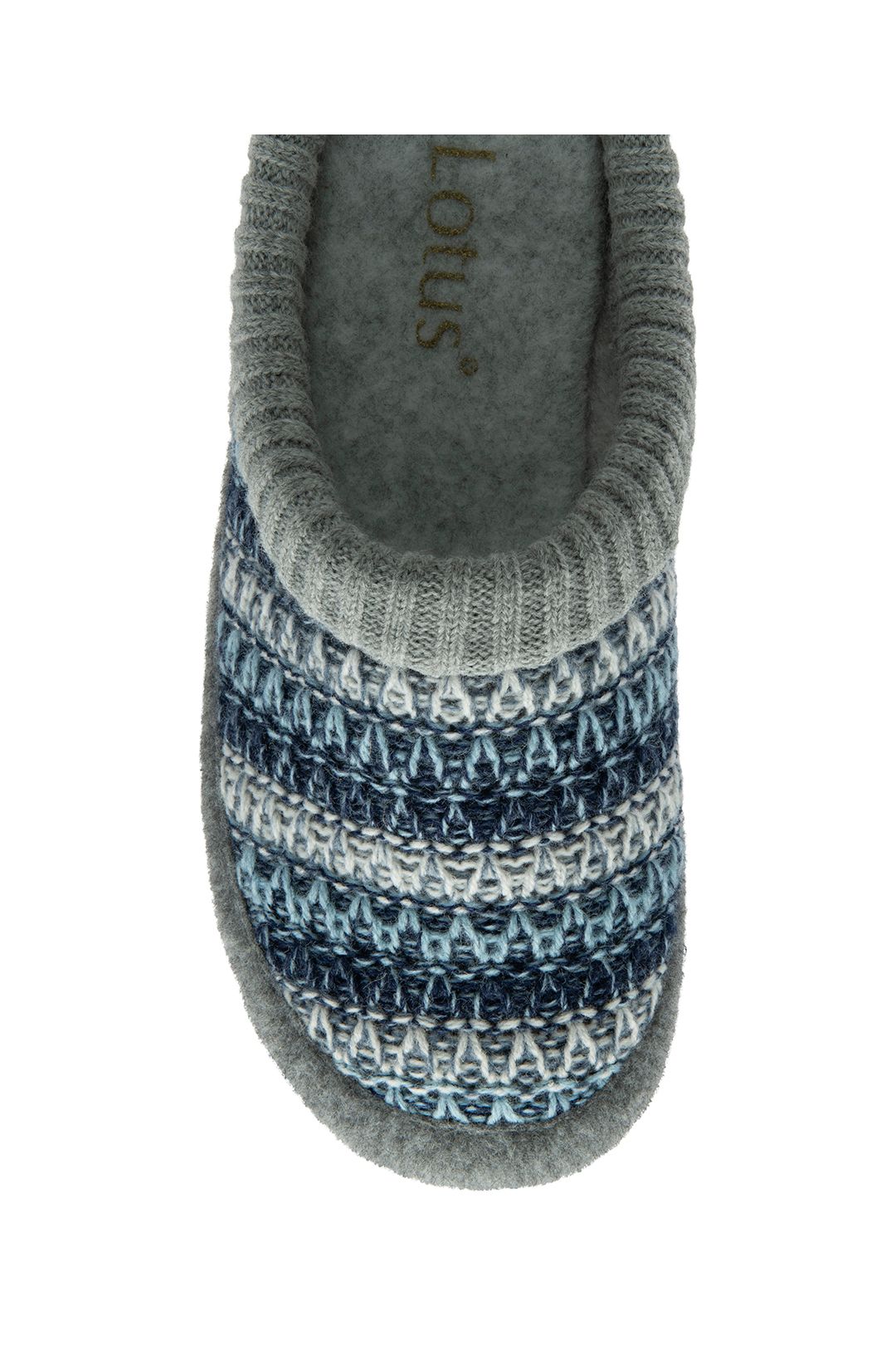 Lotus 'ophelia' Knitted Mule Slippers In Blue