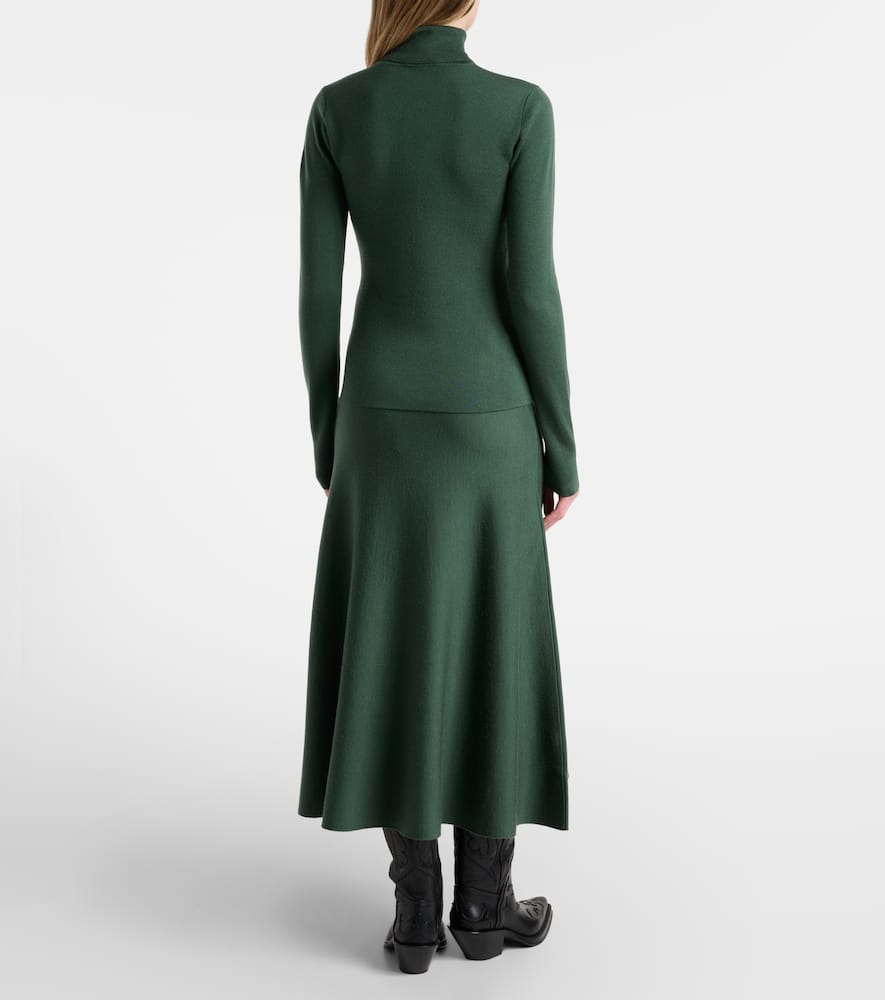 Freddie wool, cashmere, and silk midi skirt