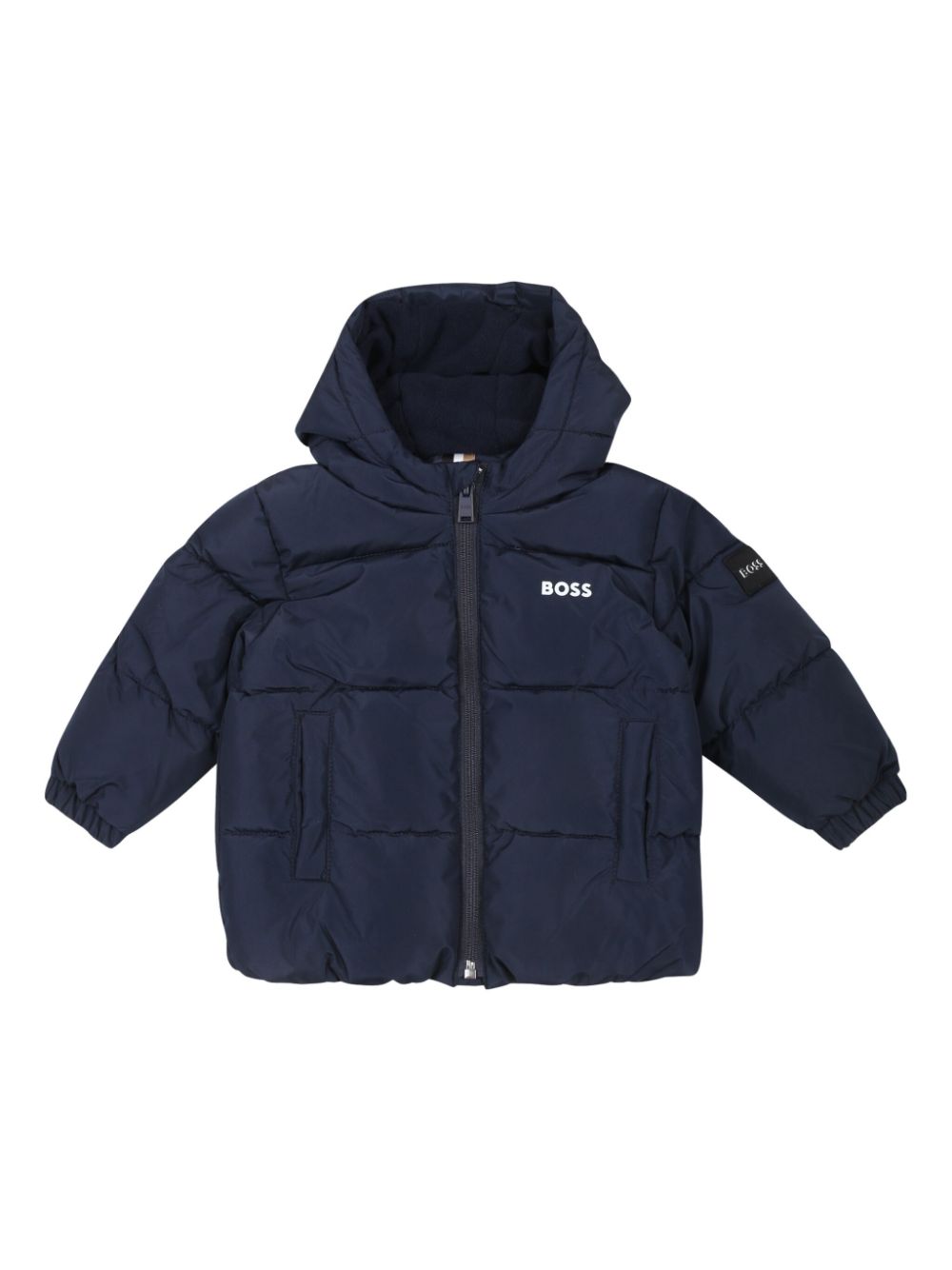 Logo-print padded jacket - Blue