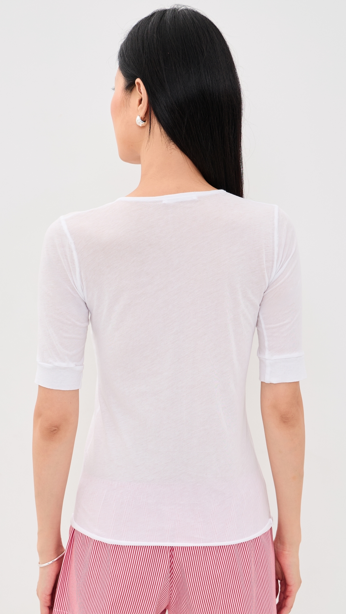Gaia Tissue Cotton Henley Top White