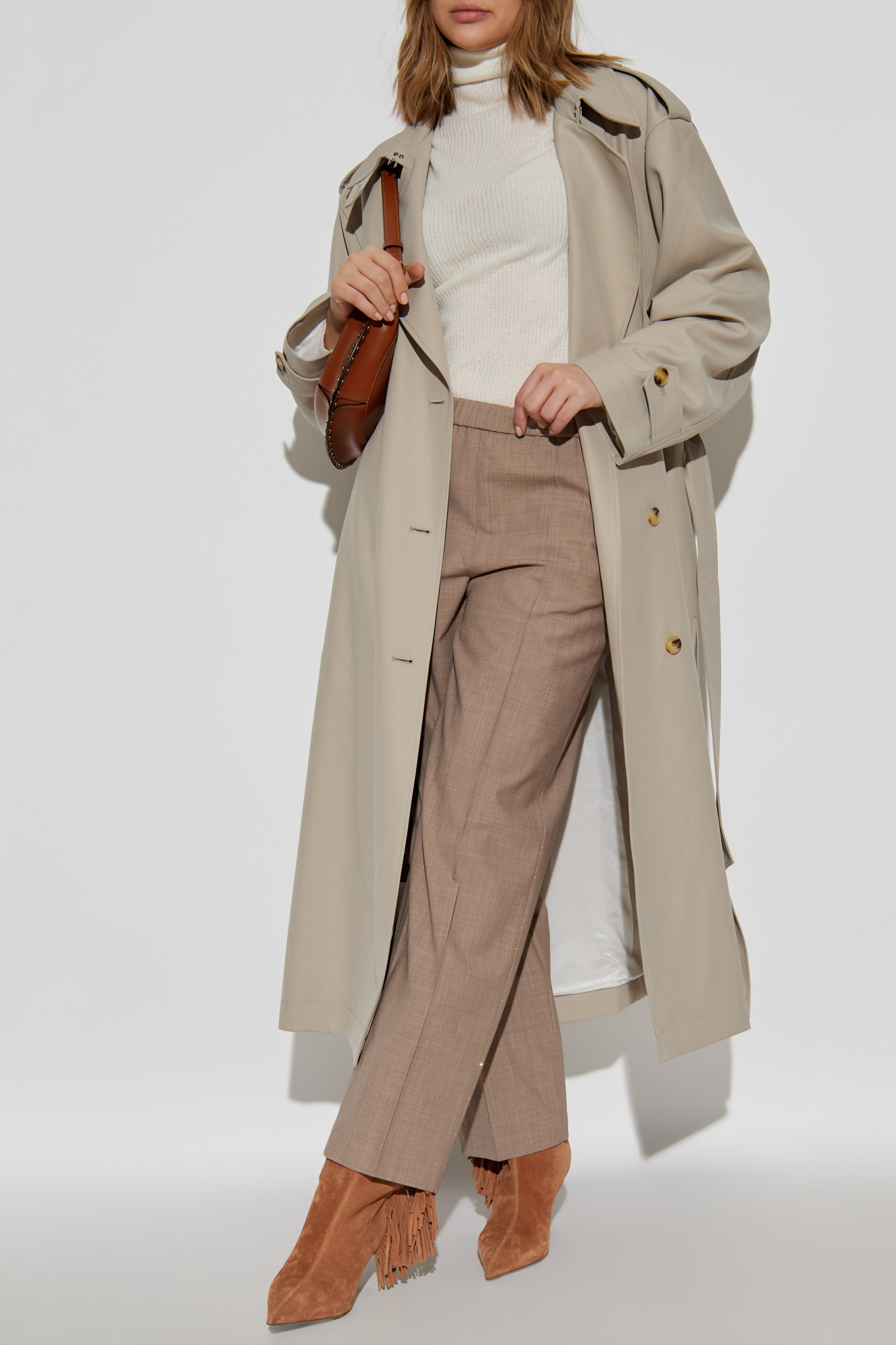 Fabiana Filippi Wool Turtleneck Sweater, Women's, Cream