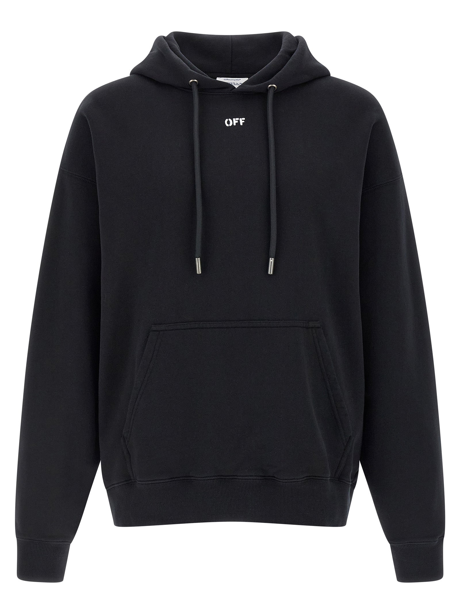 Logo-Print Cotton Hoodie — Black
