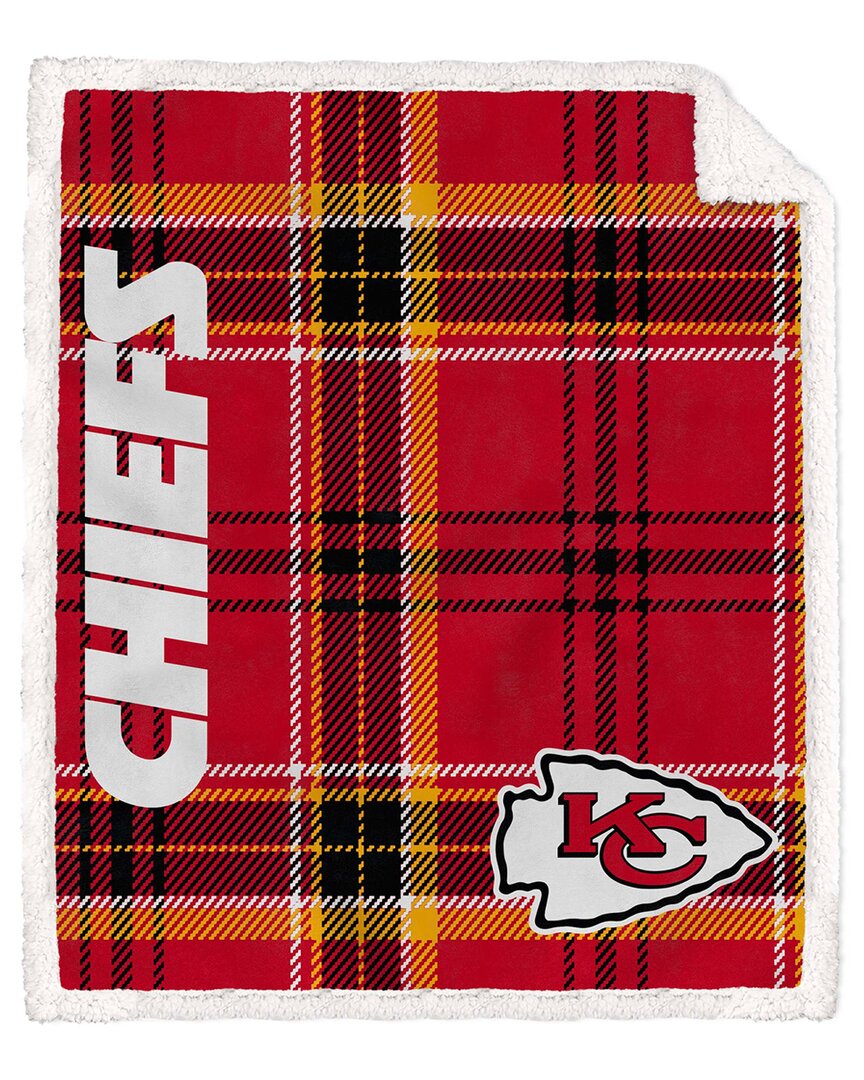 Kansas City Chiefs Nfl Team Classic Plaid Sherpa Throw