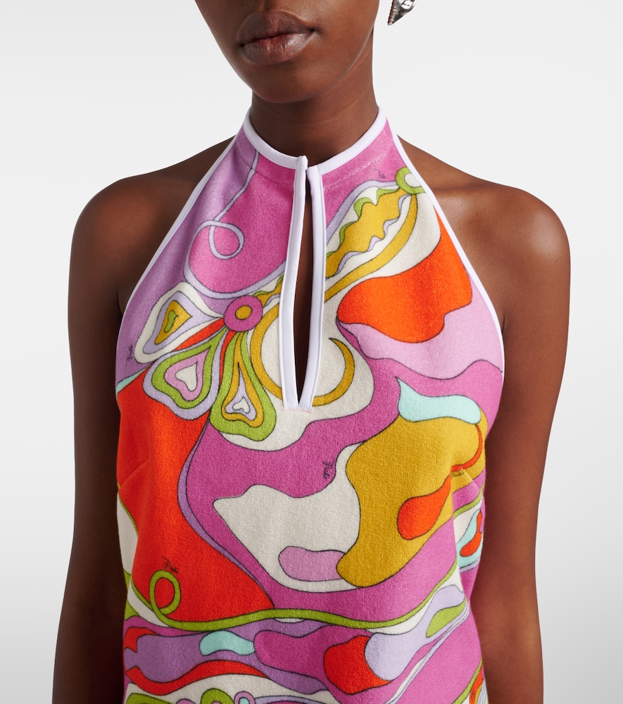 Orchidee cotton-blend terry minidress