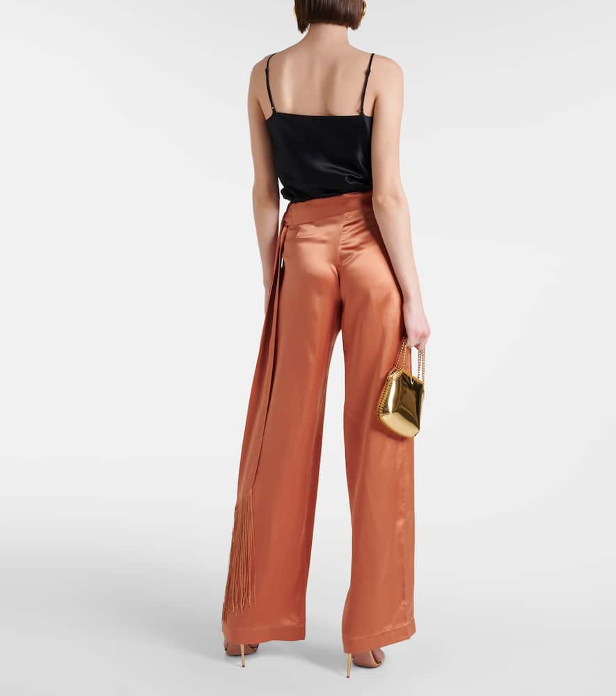 Verdi silk satin wide-leg pants