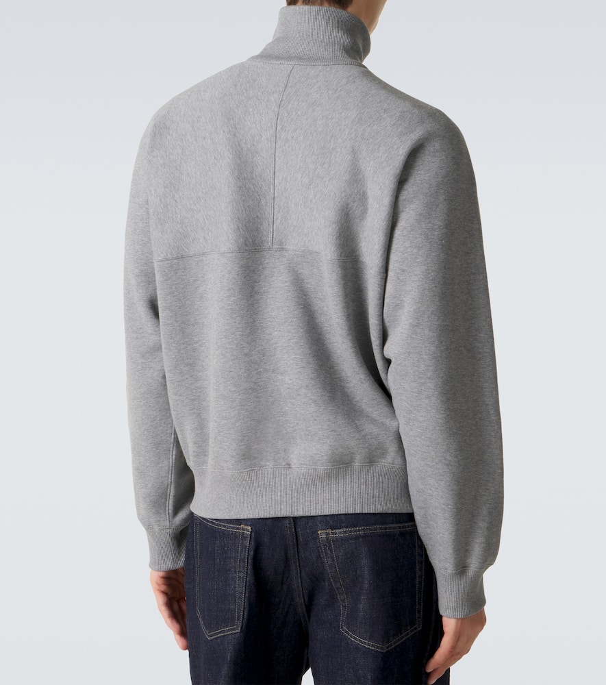 Cotton terry half-zip sweatshirt
