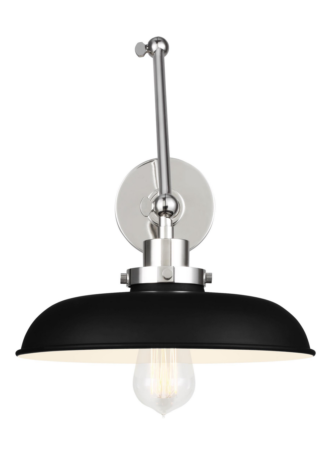 Visual Comfort Studio Wellfleet Wall Sconce in Midnight Black And Polished Nickel by Chapman & Myer