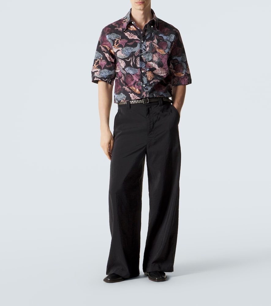 Floral cotton bowling shirt