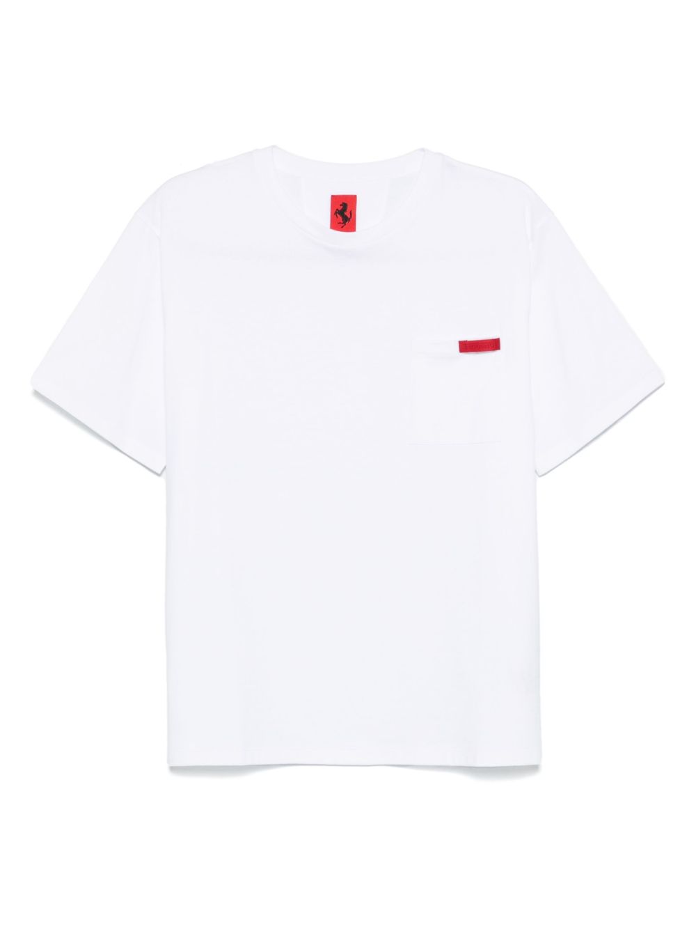 Ferrari patch-pocket cotton T-shirt - Black