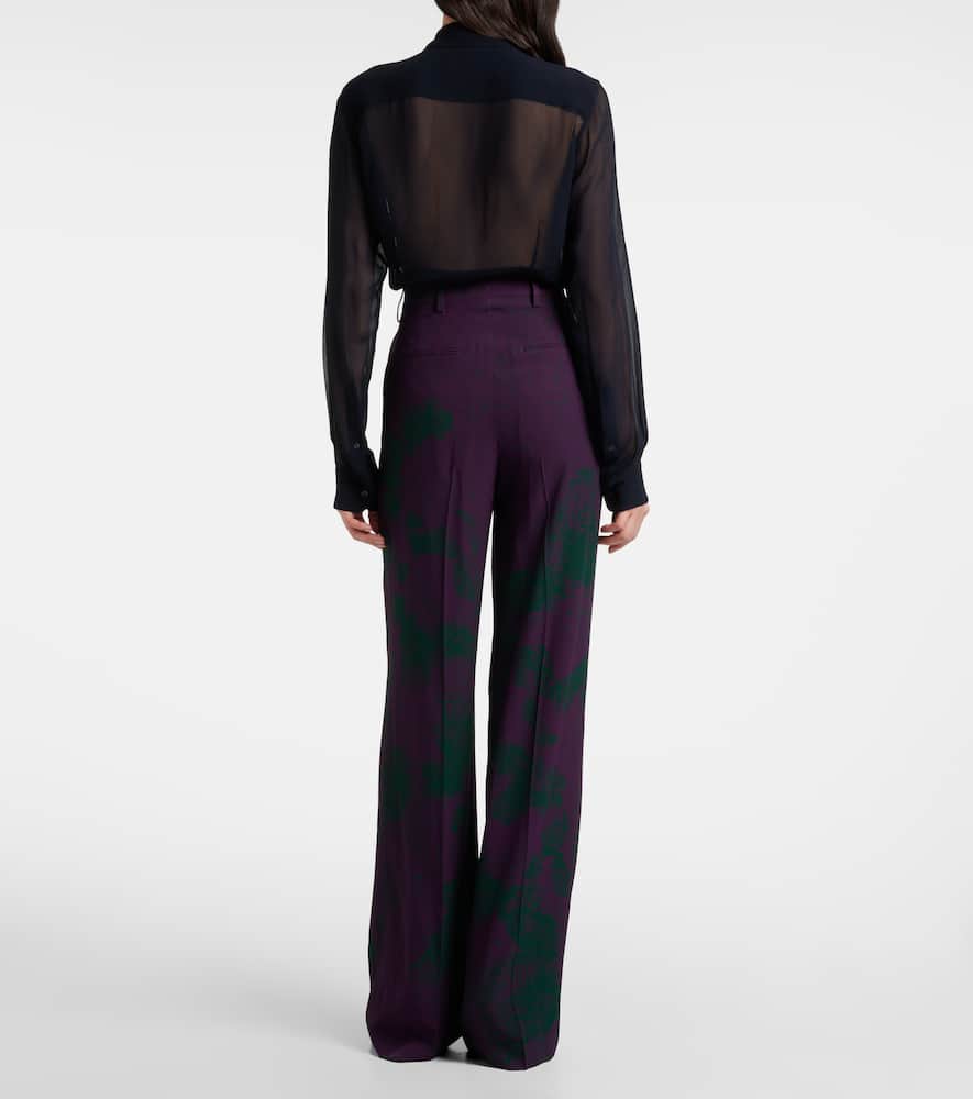 Printed wide-leg pants