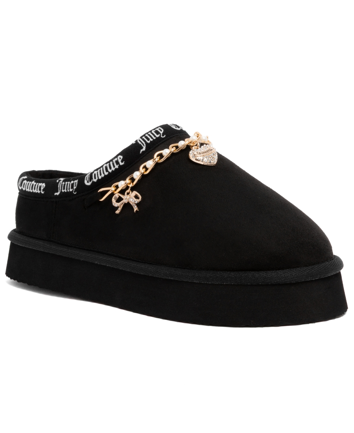 Women's Orlagh Charm Round Toe Platform Slippers - Black