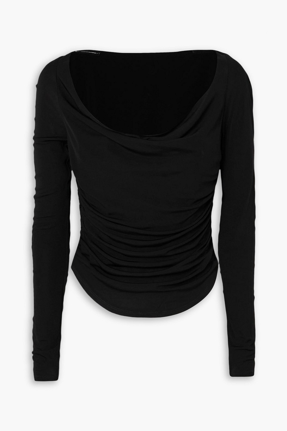 Solana draped stretch-jersey top - Black - XS