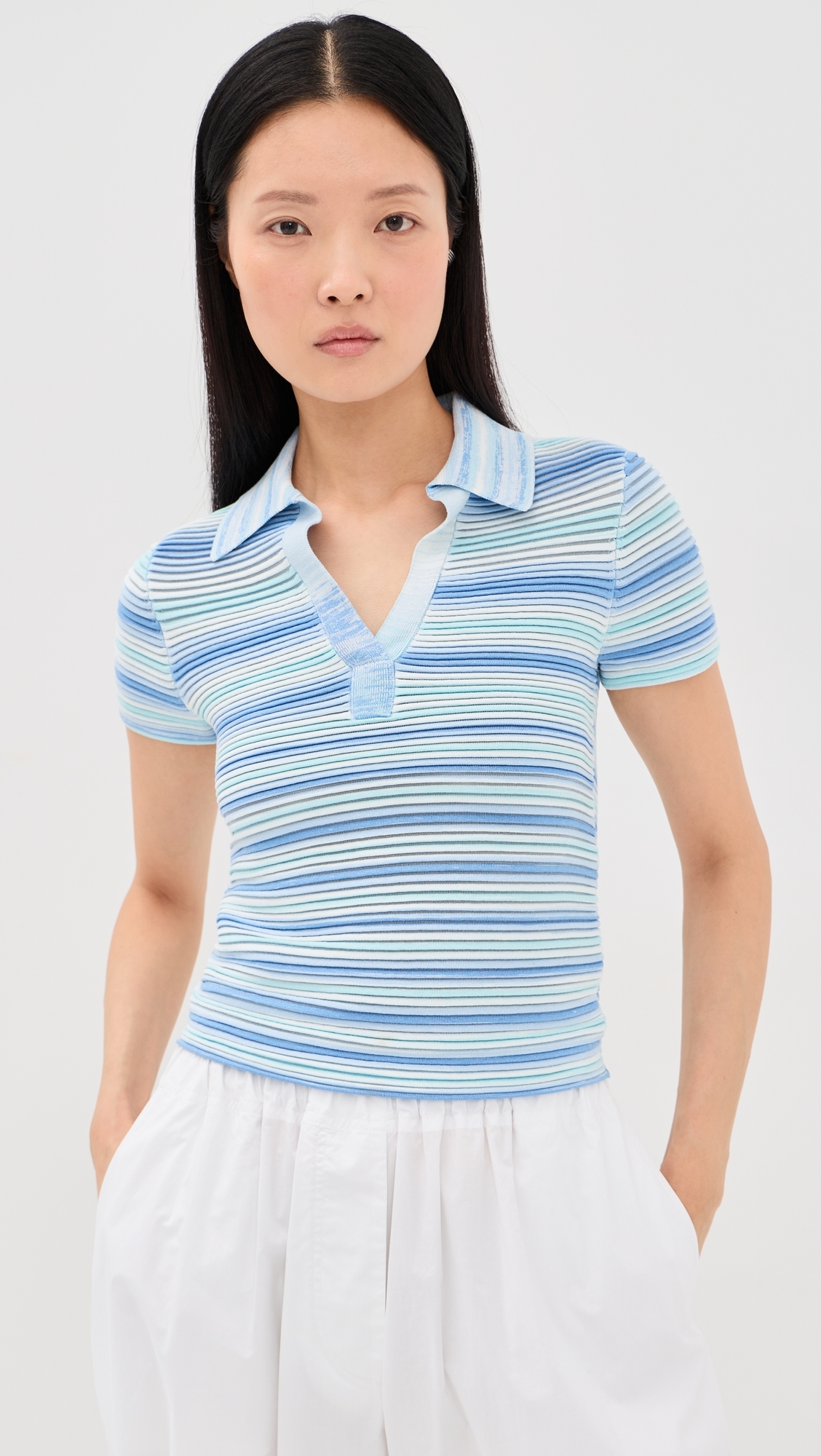 Paxton Knit Polo Periwinkle Multi