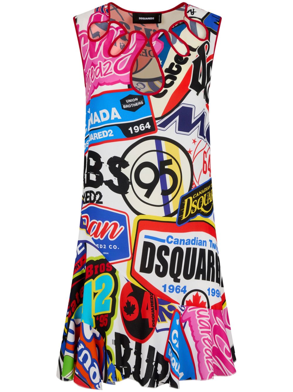 Graphic-print sleeveless minidress - Pink