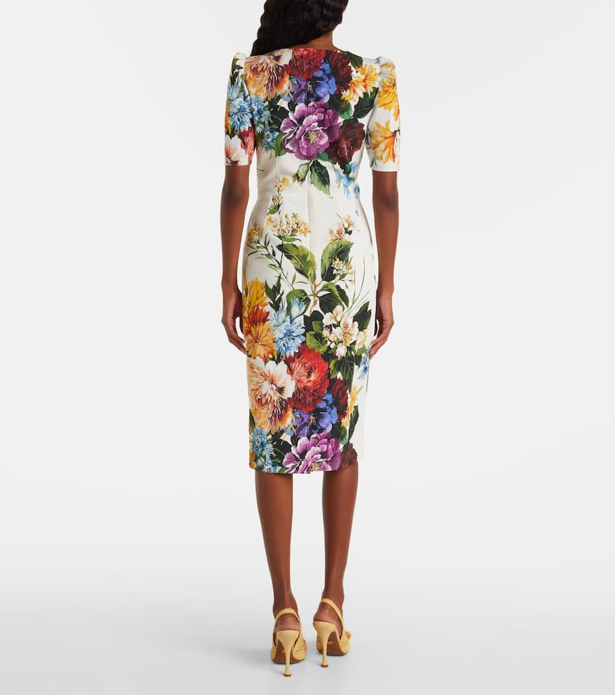 Floral woven midi dress