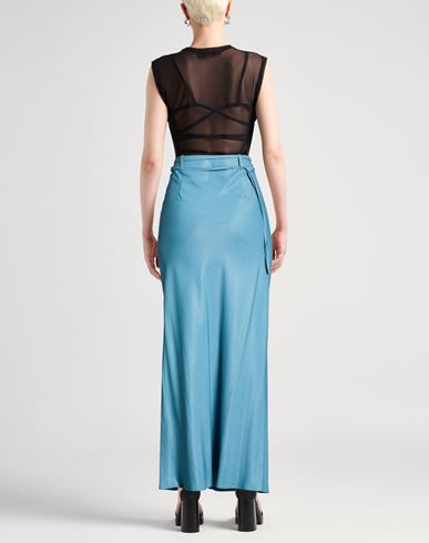 Woman Maxi skirt Azure Size 6 Rayon, Viscose, Linen