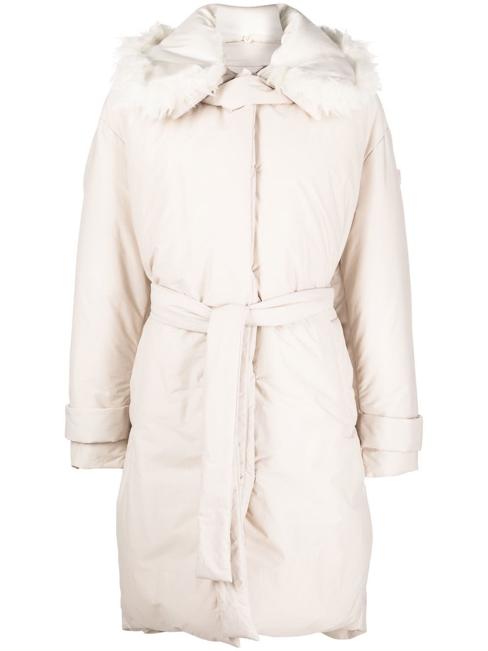Faux-fur collar parka coat - Grey