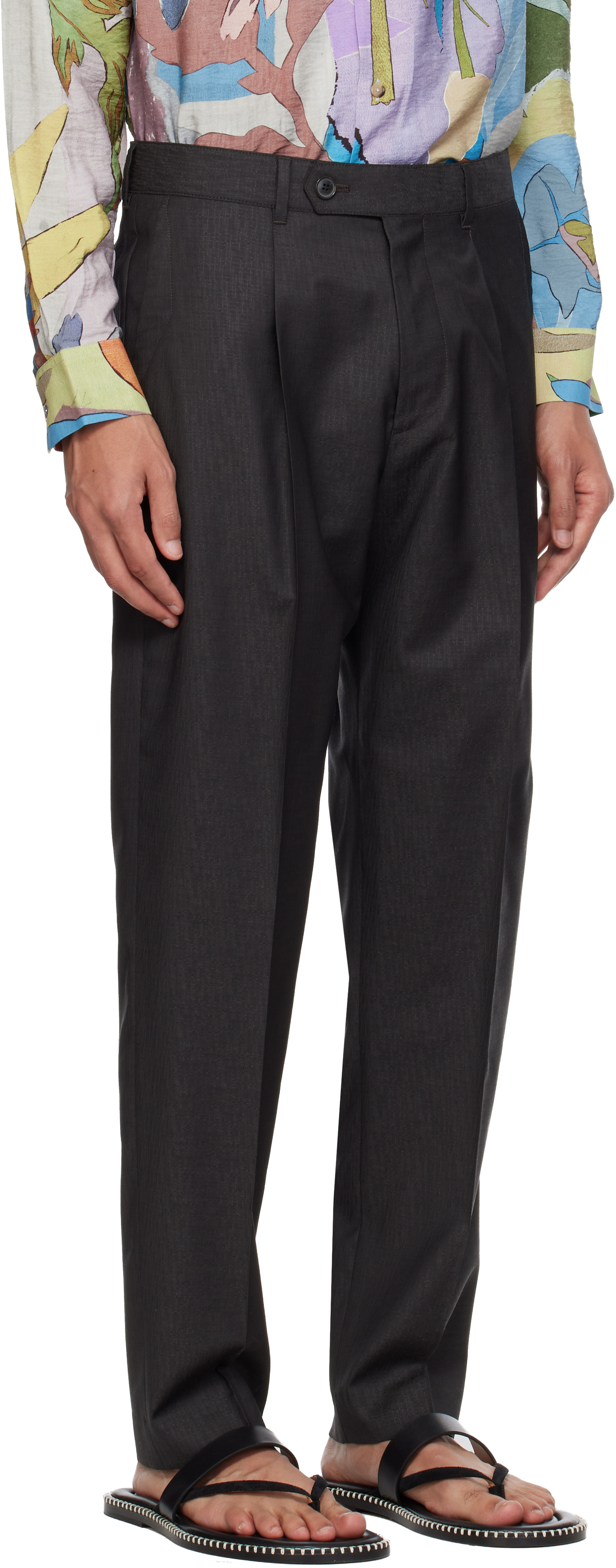 Brown Pleated Trousers