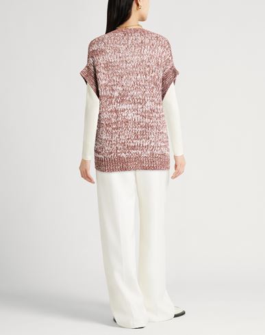 Woman Cardigan Brown Size 12 Linen, Cotton, Polyester