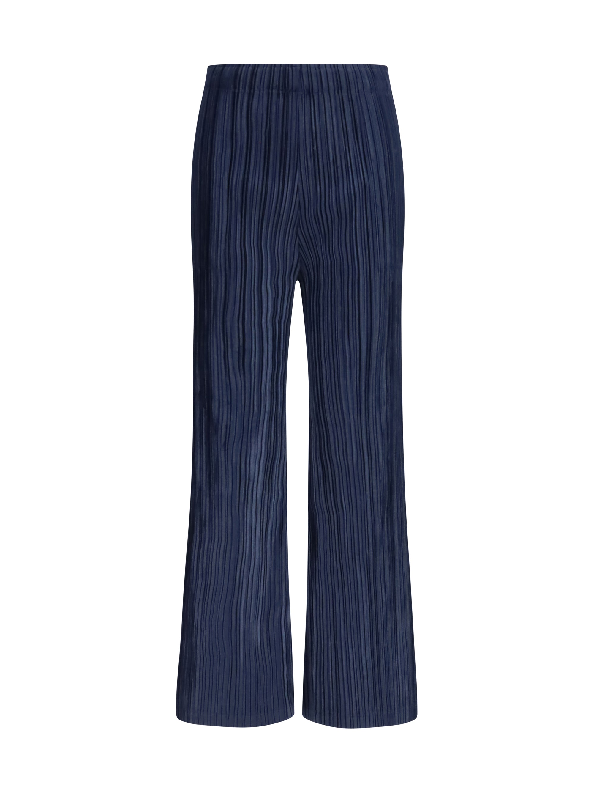 Corduroy Wide-Leg Palazzo Trousers — Navy