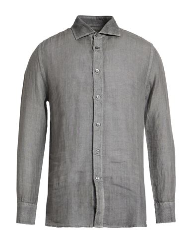 Man Shirt Charcoal Size S Linen