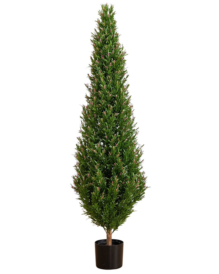5ft Indoor/Outdoor UV-Resistant Artificial Rosemary Cone Topiary Tree