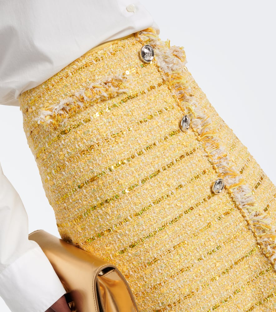 Giambattista Valli Fringed bouclé miniskirt