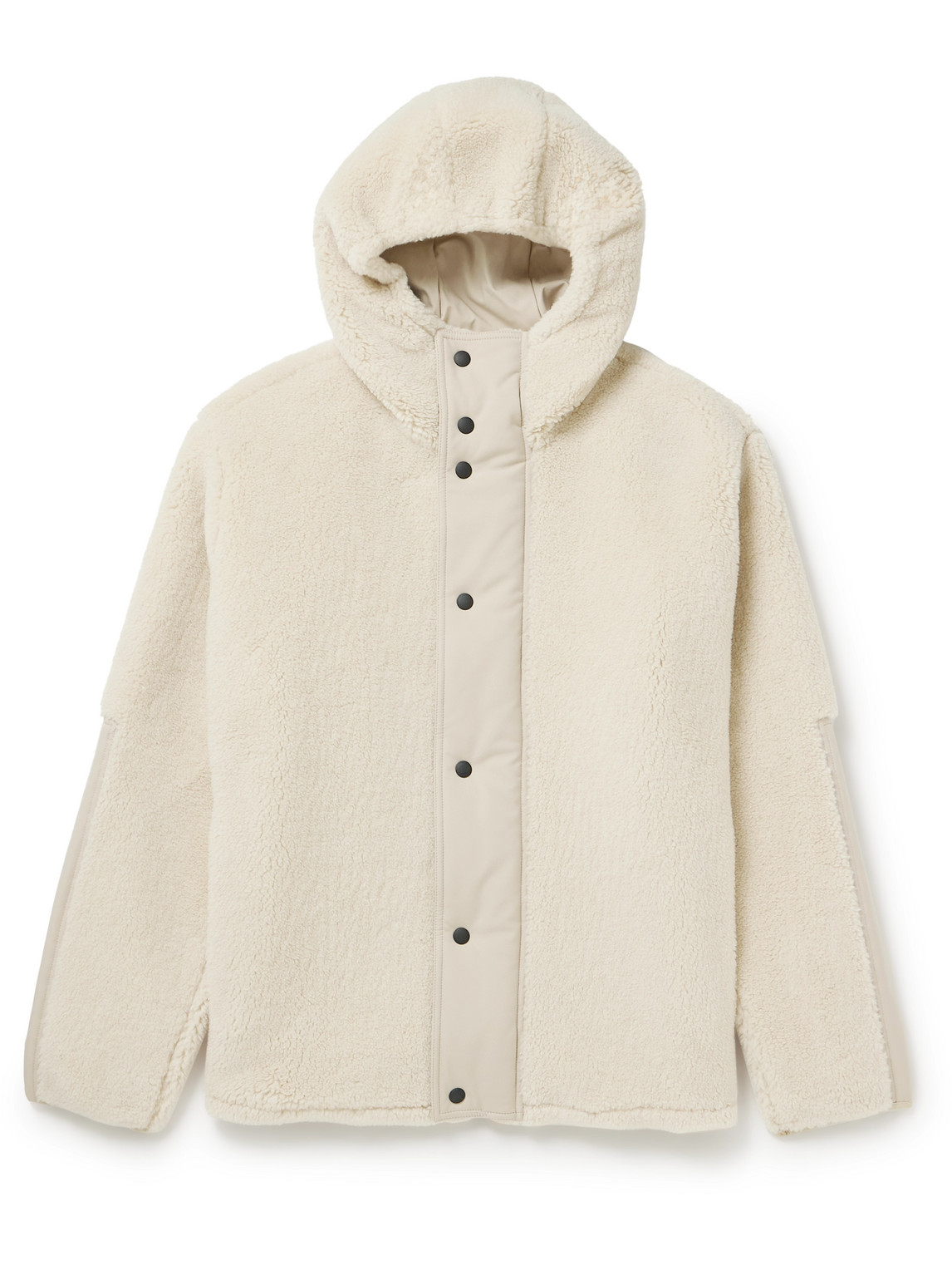 Shell-Trimmed Cashmere and Silk-Blend Fleece Jacket - Men - Neutrals - XL