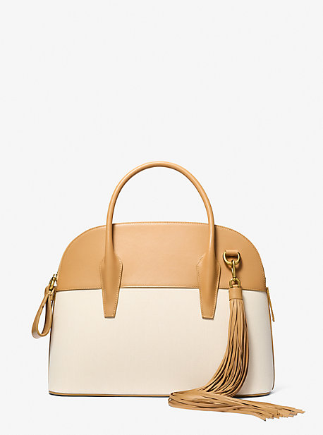 Kaitlin Large Canvas and Leather Satchel