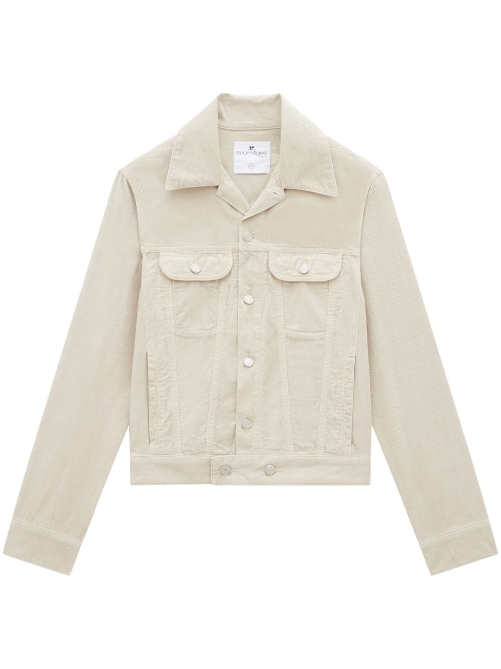 Strap-detail buttoned shirt jacket - Neutrals